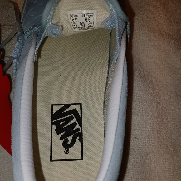 VANS Men's 5/Women's 6.5 Slip On Houndstooth Embossed Suede Winter Sky - Picture 12 of 12